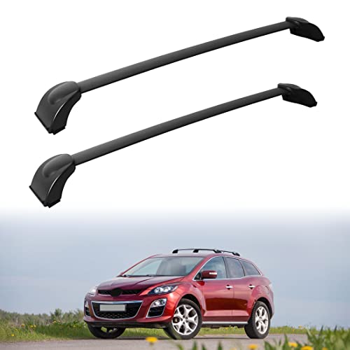 AUXMART Roof Rack Cross Bars Fit for Mazda CX-7 2007 2008 2009 2010 2011 2012, Black Rooftop Luggage Rack Rail Replacement, Aluminum Cargo Carrier Bars