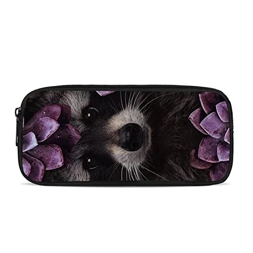 SEANATIVE Trousse à crayons à fermeture éclair pour enfants, filles, garçons, étudiants, papeterie, trousse à crayons durable, Raton-laveur, Taille unique, Sac à dos enfant Cover