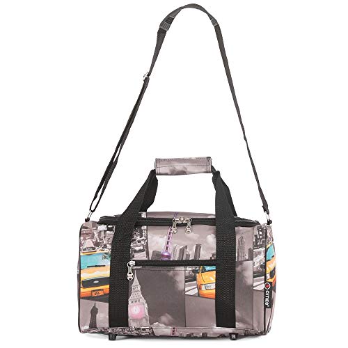 5 Cities Small Ryanair Travel Cabin Luggage Sports Duffel Bag Holdall, 14L (Cities)