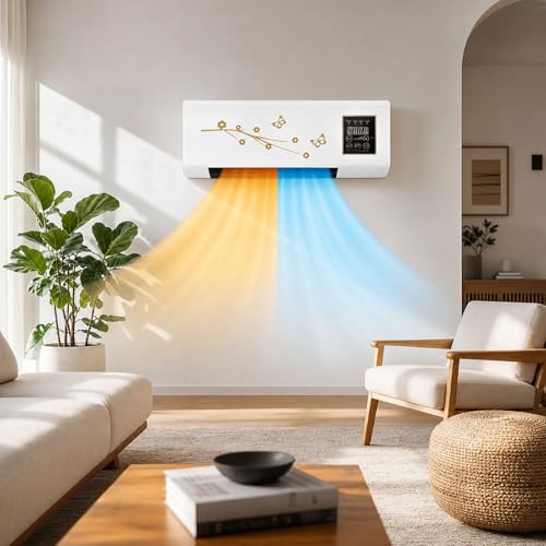 Mini AC Unit Wall Mounted White with Red Finish