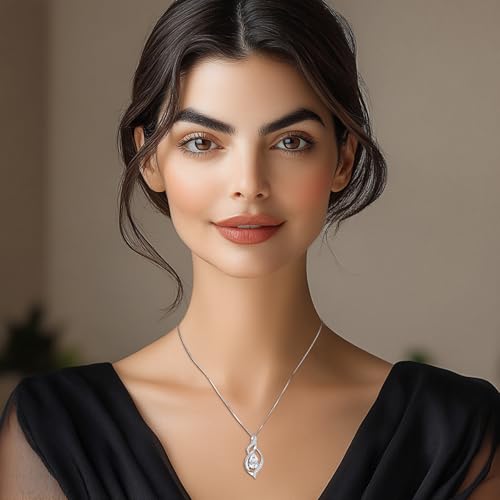 Moissanite Heart Necklaces Infinity Pendant for Women, 925 Sterling Silver 1-3CT Moissanite Jewelry Anniversary Birthday Christmas Gifts for Wife Mom Girlfriend Sister Grandma2