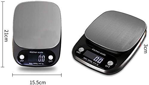 Electronic Scales Kitchen Baking Scale Digital Food LCD Display 0.1g/10kg High Precision Stainless Steel Scales(One Color-10kg/1g (One Color 3kg/0.1g)