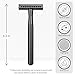 Bambaw Safety Razor for Men with 5 Blades, Double Edge Safety Razors for Men, Sustainable Single Blade Razor, Zero Waste Metal Razors - Black