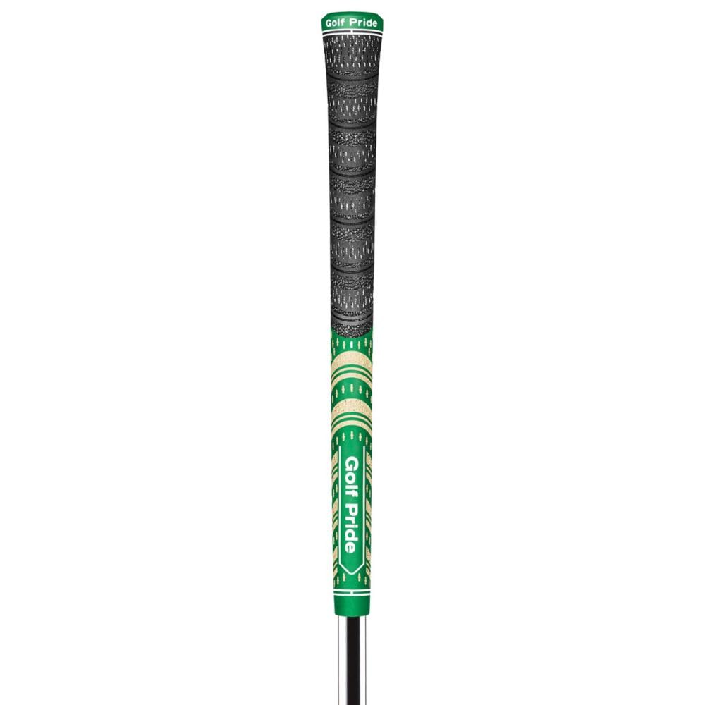Golf Pride MCC Golf Club Grip - All-Weather Hybrid Grip - Brushed Cotton Cord & Pebbled Texture - Moisture-Wicking Technology - Midsize - Green/Gold