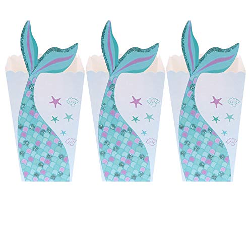 24 Pcs Popcorn Boxes Movie Theater Night Paper Popcorn Boxes Mermaid Popcorn Containers Boxes For Movie Night Movie Party Theme Theater Themed Decorations Or Carnival Party Circus,Mermaid #TOP4