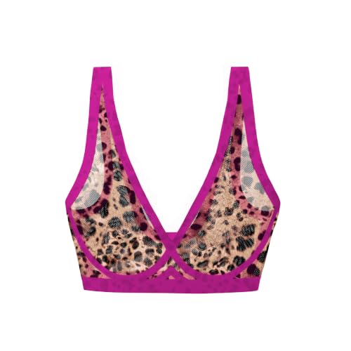 Image of EBY Sheer Mesh Bralette for Women Seamless Wireless Bra with Support - Without Metal Wire