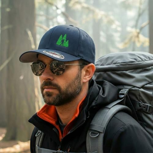 Image of Flexfit Left Side Panel Woods Bigfoot A Embroidery Hats for Men & Women