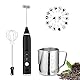 FITNATE Elektrischer Milchaufschäumer Stab, USB electric Milk Coffee frother, mit 3 Stufen, 2 Edelstahl Schneebesen und Kanne für Kaffee, heiße Schokolade, Latte, Cappuccino,12V aufladbar