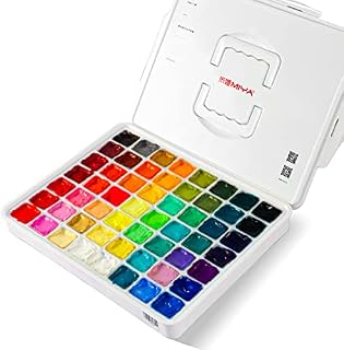 HIMI Gouache Paint Set, 56 Colours x 30ml/1oz with a Portable Carrying Case, Unique Jelly Cup Design, Non-Toxic, Guache Paint for Canvas Watercolor Paper - Perfect for Beginners, Students, Artists