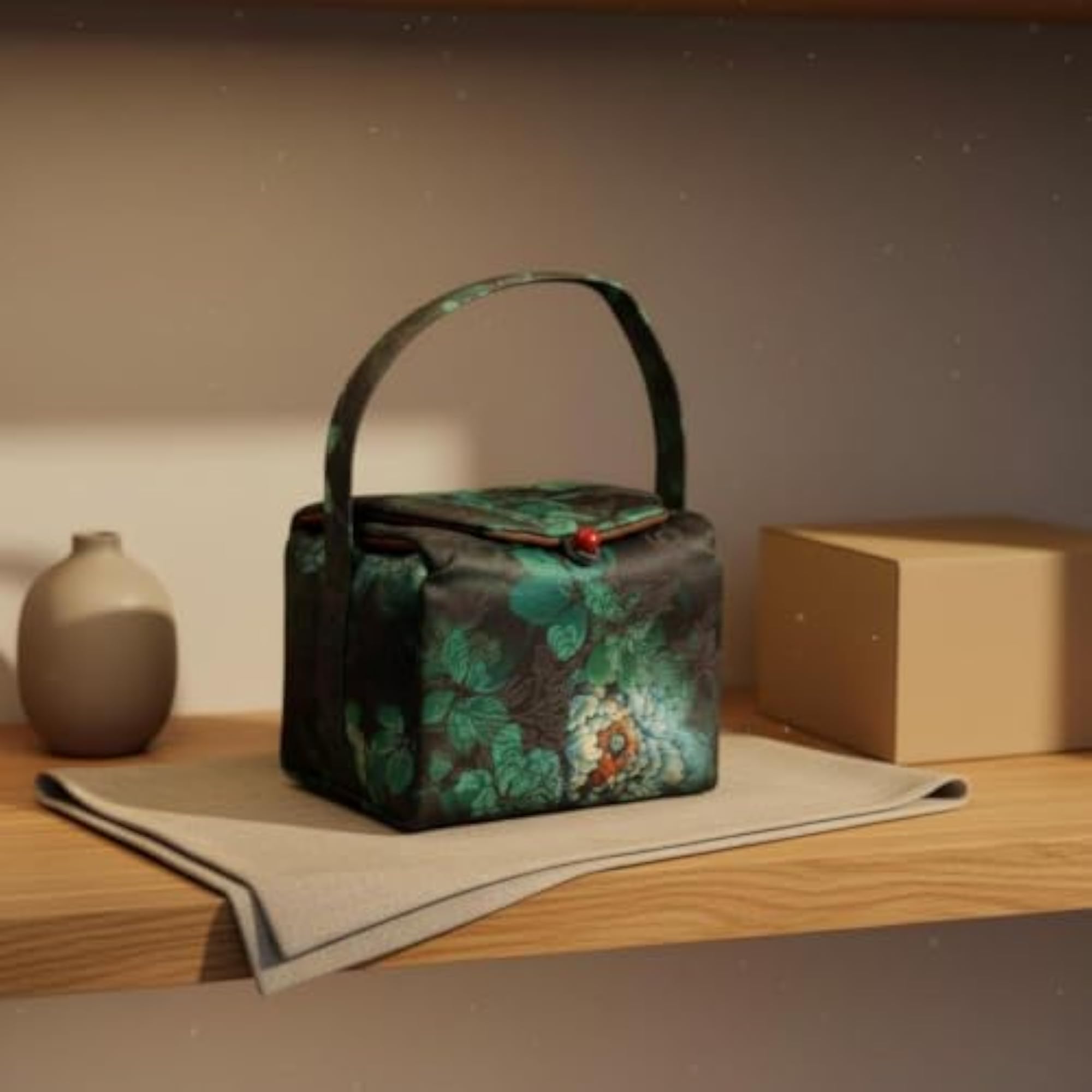 Portable Tea Ware Storage Case, Handmade Chinese Style