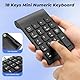 Tsemy Wireless Slim Numeric Keypad 2.4G 18-Tasten Ultra-Portable Numpad für Laptop, PC, Notebook, schnelle Reaktion, volle Berechnungsfunktionen, Plug-and-Play-Kompatibilität