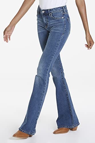 DEAR JOHN Rosa Flared Women's Jeans Mid Rise Full Inseam Comfort Stretch Denim3