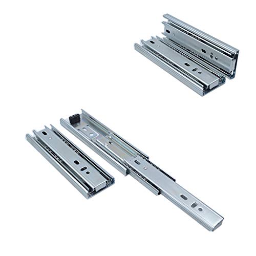 HBJSkcn Mini Court Tiroir Coulisses 1 Paire Glissière de Tiroir Pleine Extension, Guide de Meubles Rail pour Armoires, pour Le Côté des Tiroirs Étagère Fixe, Coulissante Ou Autre Meuble Coulissant Cover