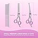 Hundepflege-Scherenschnitt, Katzenhaare schneiden Trimmen Scheren - Edelstahl gerade Scheren, gebogene Scheren, Pflegekamm (Haustierscheren 3er-Set rosa)
