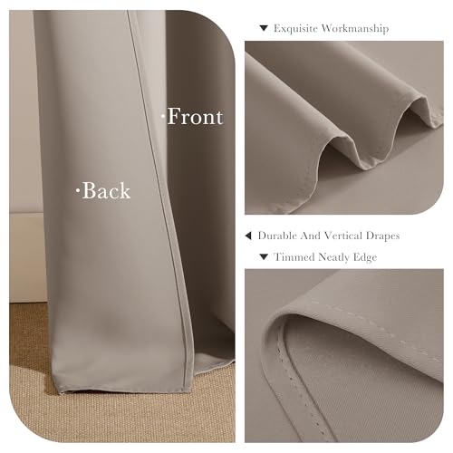 Image of PONY DANCE Blackout Curtains for RV Camper Windows, Privacy Thermal Insulated Mini Curtains & Drapes for Bedroom Bathroom Kitchen Door Window Farmhouse Cover(2 Panels, W 42 x L 36 inches, Light Taupe)