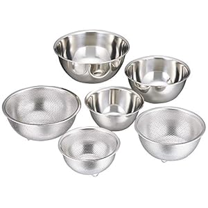 Wahei Freiz AMG-0411 Cook Deli Punching Colander & Easy to Use Deep Ball, Set of 3 Sizes