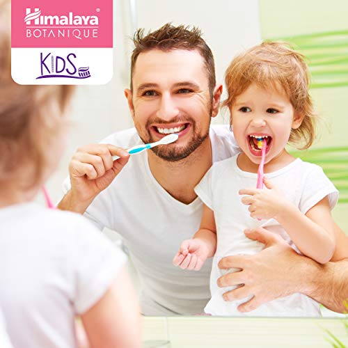 Image of Himalaya Botanique Kids Toothpaste, Herbal, Bubble Gum Flavor, Fights Plaque, Fluoride Free, Gentle, No Artificial Flavors or Colors, SLS Free, Gluten Free, Cruelty Free, Vegan, Foaming, 4 Oz, 2 Pack