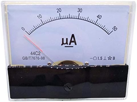 YXQ DC0-50uA Analog Current Panel 44C2-A Amp Ammeter Gauge Meter 1.5 Accuracy for Auto Circuit Measurement Tester (44C2-A DC50uA)