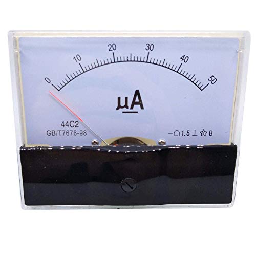 Yxq Dc0-50Ua Analog Current Panel 44C2-A Amp Ammeter Gauge Meter 1.5 Accuracy For Auto Circuit Measurement Tester (44C2-A Dc50Ua) #TOP19