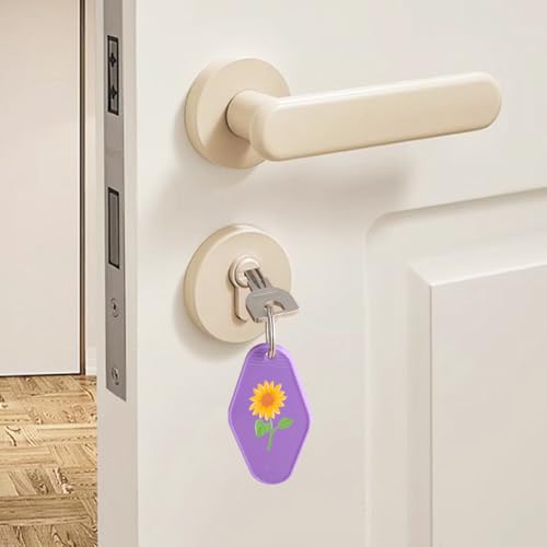 20 PCS Hotel Keychain Blanks, 5 Color Rainbow Plastic Rhombus Motel Keychains for DIY, with Keyrings