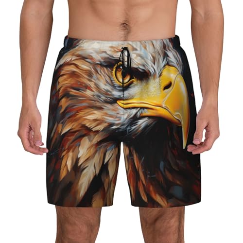 Eagle Built-in Compression Lining Men's Double Swim Trunks Shorts Beach Shorts with Two Pockets