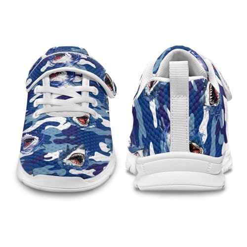 Kids Tennis Shoes for Boys Girls Breathable Non Slip Sports Running Sneakers Lightweight Strap Casual Shoes US 11-152