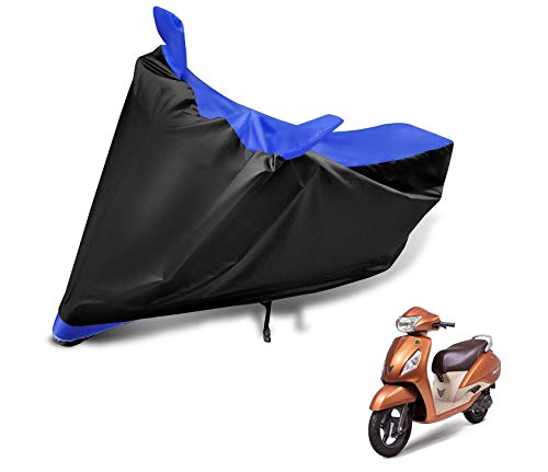 Image of Auto Hub Bike Cover Compatible with TVS Jupiter with Mirror Pocket,Dustproof, Windproof, Belt Buckle, Jupiter Bike Cover- Black, Blue - 1 Unit