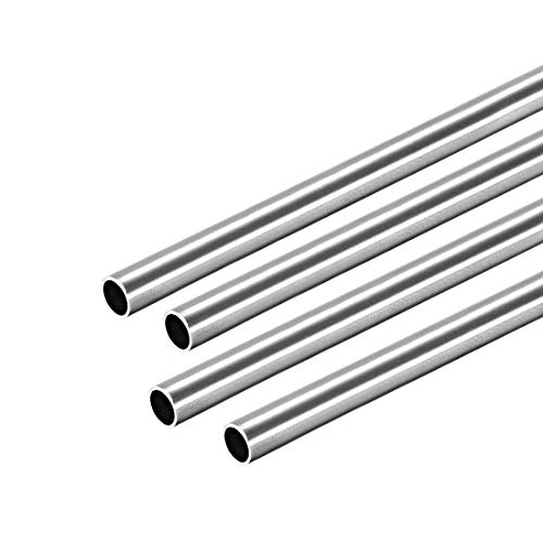 sourcing map 4Pcs Inoxidable Acero 304 Tubo Capilar, OD 5mm, 0.4mm Pared Grosor, 250mm Longitud Metal Tubos Recto sin Costura para Industria Maquinaria