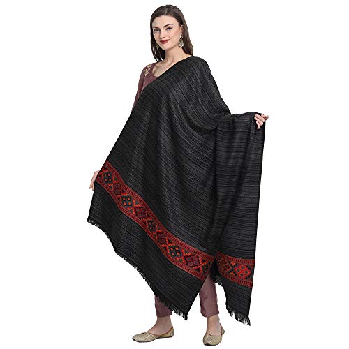 Zamour Women's Kullu Himachali Woolen Shawl Stole Wrap 40 in x 80 in
