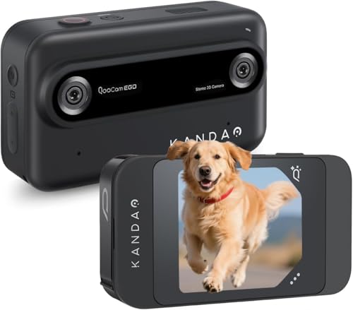 KanDao 3D Kamera, 3D Foto&Video Sofortbildkamera, Stereoskopische Kamera, 2.54' Touchscreen, Verwacklungsschutz Bildstabilisierung, QooCam EGO