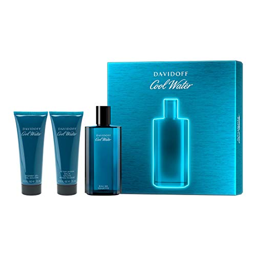 Davidoff Cool Water Men 3 Piece Hardbox Set (Eau De Toilette, 4.2 Ounce + All-In-One Shower Gel, 2.5 Ounce + After Shave Balm, 2.5 Ounce) #TOP17