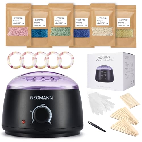 Waxing Kit for Women and Men, Wax Pot with 6 Hard Wax Beans Hair Removal