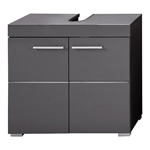 trendteam smart living - Amanda - Waschbeckenunterschrank - Agave Grau Hochglanz - 1 Einlegeboden - (BxHxT) 60 x 56 x 34 cm - Kratzfest