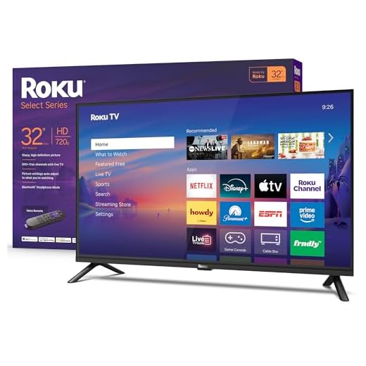 Roku Smart TV 2026 – 32-Inch Select Series, 720p HD TV – Roku TV with Voice Remote – Flat Screen LED Television with Wi-Fi for Streaming Live Local News, Sports, & Movies – Bluetooth Headphone Mode