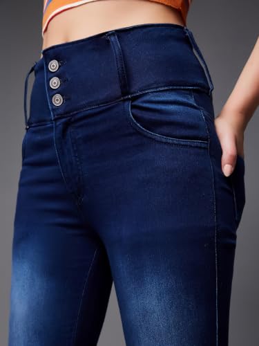 Image of Miss Chase Women's Skinny High Rise Regular /Cropped Length Stretchable Denim Jeans