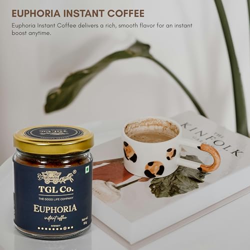 Image of TGL Co. The Good Life Company Euphoria Instant Coffee Powder 50 Gm Jar| Anti Oxidant | Boost Energy | No Artificial Flavour