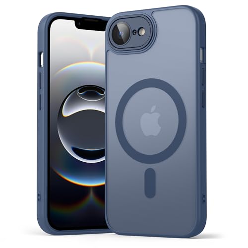 Strong Magnetic for iPhone 16e / iPhone 17e with MagSafe 10FT Drop Resistant Matte Skin Feeling Back Cover Shockproof Slim Fit for iPhone 16e / iPhone 17e Phone Case Cover (Navy Blue)