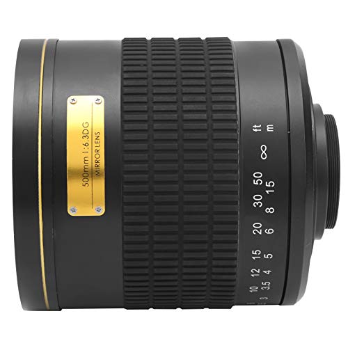 500Mm F6.3 Telephoto Mirror Lens, Telephoto Mirror Lens Telephoto Foldback Manual Focusing Lens, Landscapebird Camera Lens,With Adapter Ring, For Olympus M4/3 Mount Camera (Black) #TOP4