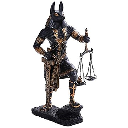 Amazon Com Pacific Giftware Pt Ancient Egyptian God Anubis Judgement Of Anubis Black Gold Cast Bronze Resin Collectible Figurine Home Kitchen