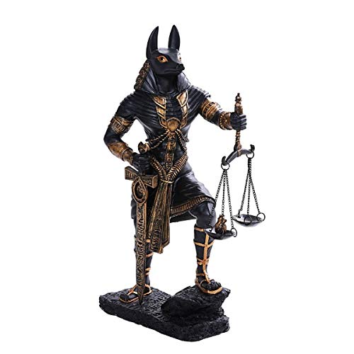 Pacific Giftware PT - Figura coleccionable del Dios egipcio antiguo Anubis Juicio de Anubis de resina de bronce fundido en oro negro