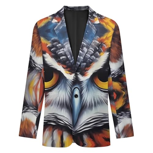Colorful Owl Men's Casual Blazers Slim Fit Sport Coats Blazer Two Buttons Suit Jacket for Work Party4
