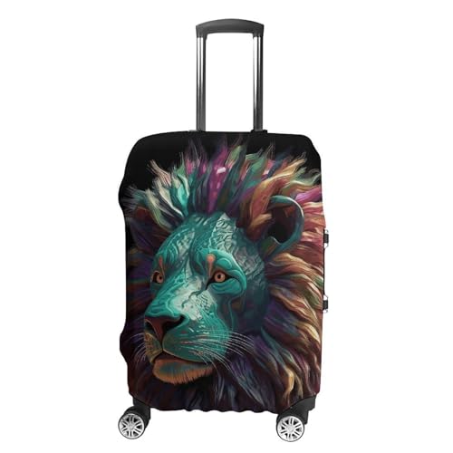 Abstract 3D Art Lion Luggage Cover, Washable Elastic Suitcase Cover Protector Fit 18-32 Inch Luggage
