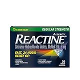 Reactine Regular Strength Antihistamine Tablets - 5mg Cetirizine Hydrochloride - 24 Hour Allergy Relief Medicine - 36 Count MADE IN CANADA