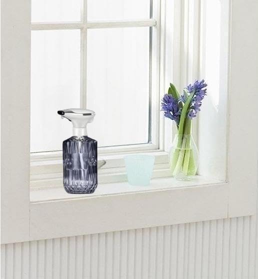 Miniatura 3 de Dispensador automático de jabón líquido de 15.2 fl oz (gris transparente) botella de reemplazo de la bomba sin contacto dispensador de jabón de