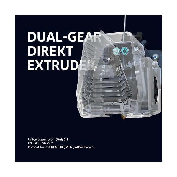 ELEGOO Neptune 3 Pro FDM Imprimante 3D avec mise à niveau automatique du lit, extrudeuse directe à double engrenage, double vis-mère, écran capacitif amovible, grand format d'impression (225 x 225 x – Image 5