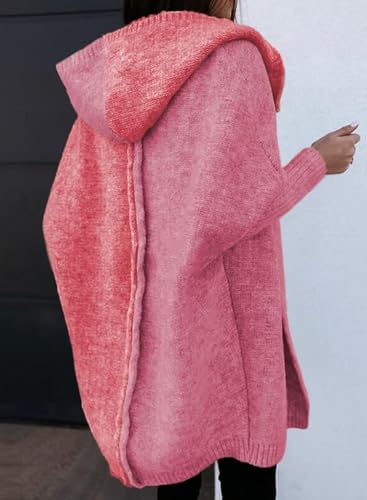 Image of Astylish Women 2026 Fall Clothes Outfits Hooded Knit Cardigan Sweaters | Open Front, Long Sleeve, Color Block, Fashion Clothing, Outwear Coats