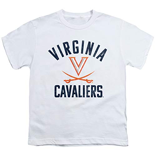 University of Virginia Official Uva Cavaliers Logo Unisex Youth T Shirt,White, Small