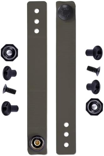 IWB Soft Belt Loops - Olive Drab – w/Heavy Duty Rubberized Nylon Pull-The-Dot Security Snaps & Mounting Hardware - Holster Loops for IWB Carry - (Fits 1.25" to 2.00" Belts (Adjustable) - (Pair)