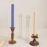 2 Pack Plastic Spiral Candle Mold Stick Candle Mold Gearwheel Candle Mold Plastic Mold Animal Mold S