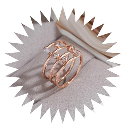 Bague en Or rosé alliance fiançailles zircon naturel femme grande taille 9
